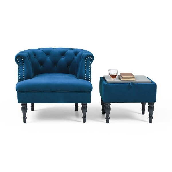 Accent chair best sale with storage ottoman