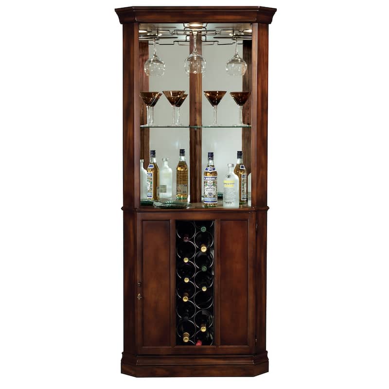 Howard Miller Piedmont Solid Wood Corner Liquor or Wine Cabinet