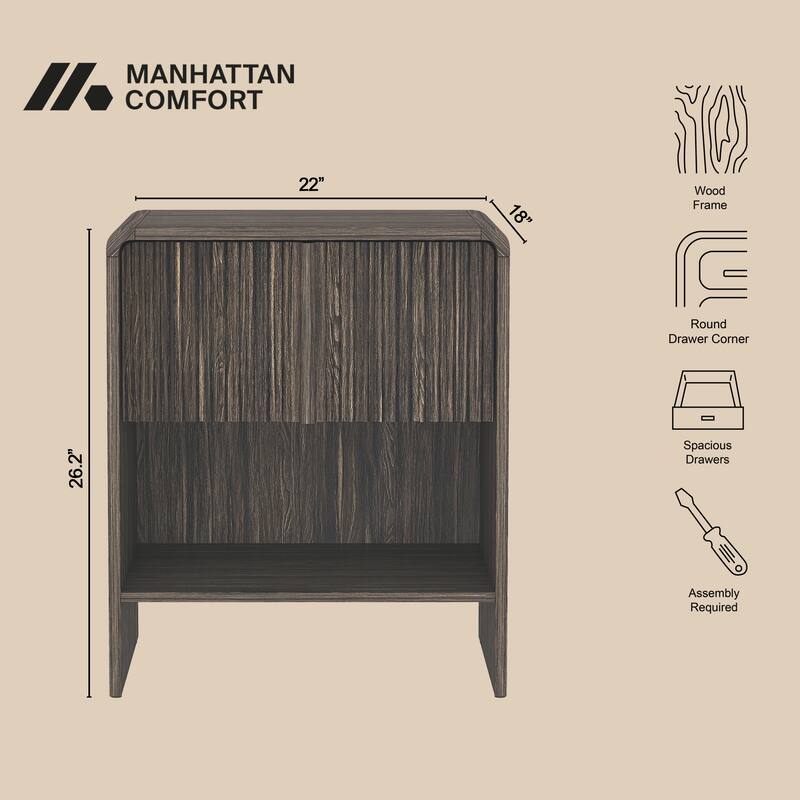 Novara 22 In 1 Drawer Bedroom Nightstand