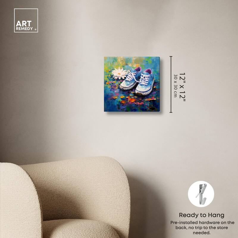 Lily Pad Sneakers Canvas by Art Remedy, Gallery Wrapped