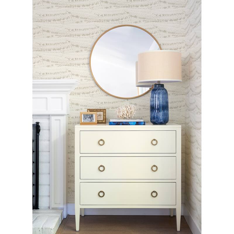 Chesapeake Rannell Beige Abstract Scallop Wallpaper