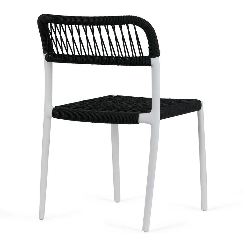 Belen Bates Black White Outdoor Dining 2 Seats Set