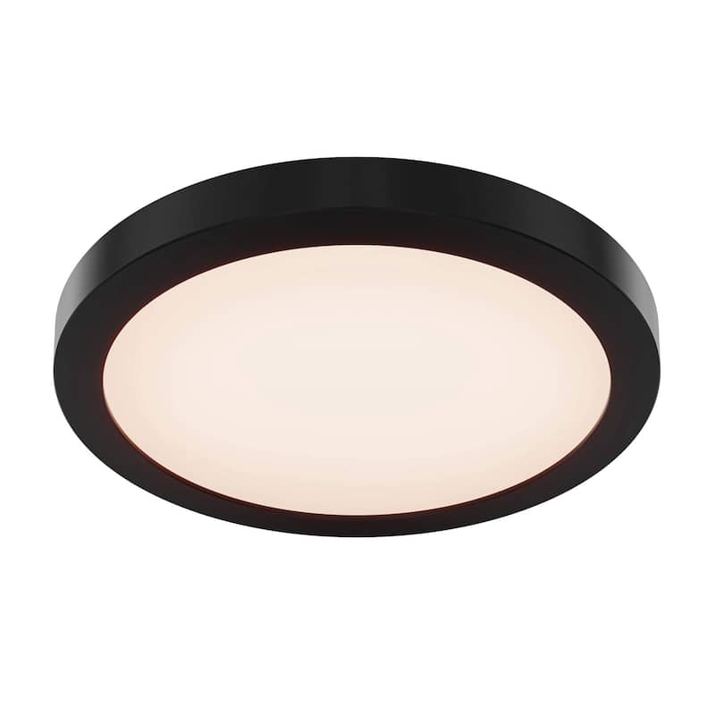 Radiance 12 Inch Round 5CCT Metal Flush Mount - 12 Inch - Black