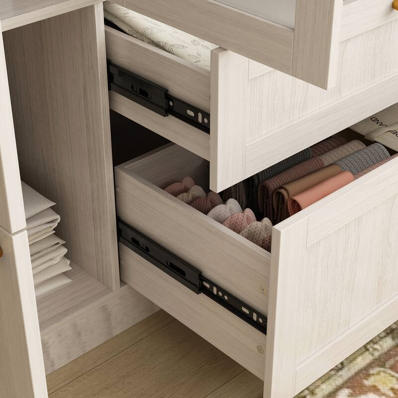Modular Modern Glass Door Wardrobe:Storage Closet Solution Armoire