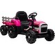 preview thumbnail 15 of 16, Kids Ride on Tractor with Trailer & Parent Remote Control, Dual Motors,3-Speed Adjustable,USB,MP3,LED Light, Safety Belt Rose Red