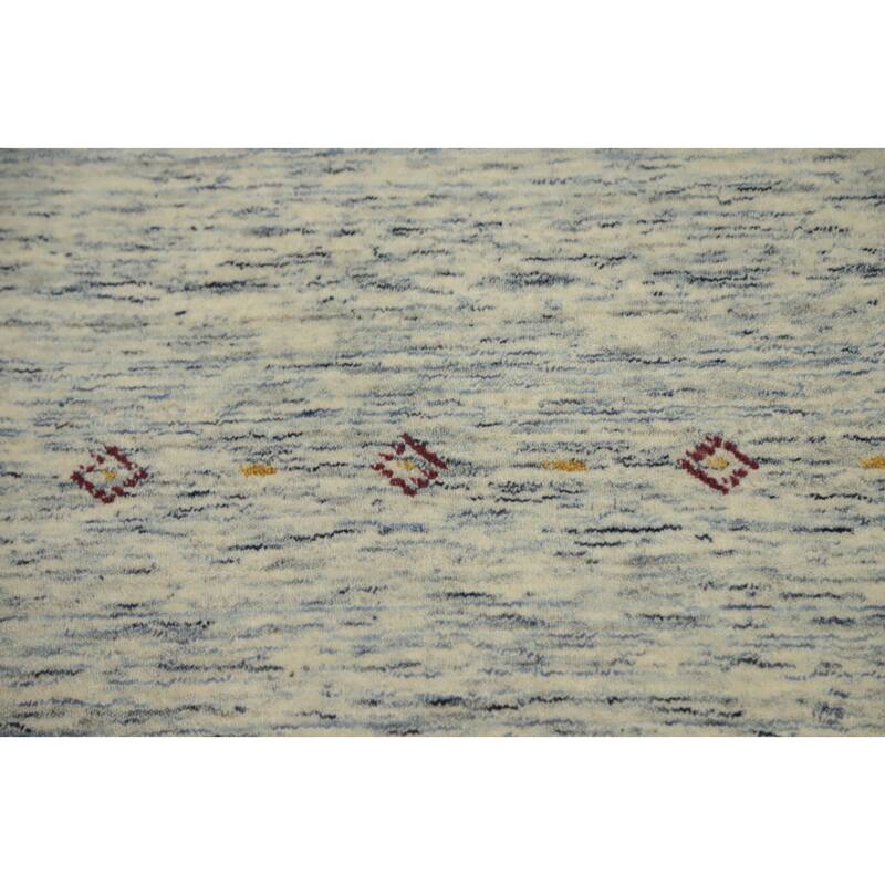 Hand Knotted Oriental 100% Wool Carpet Tribal Animal Pictorial Beige & Ivories Gabbeh Area Rug - 7' 8'' X 5' 1''