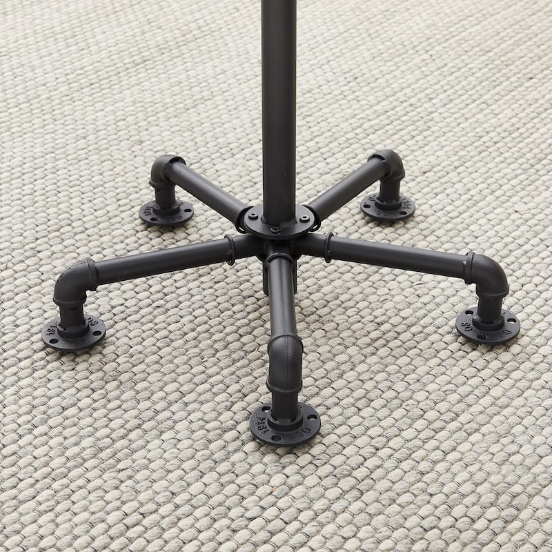 VECELO Square Dining Chairs Brown Bar stools (Set of 2)