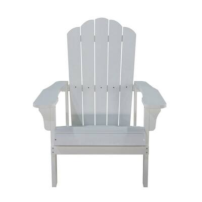 West Outdoor Patio Adirondack Chair, 30 Inch, Wood Style White Finish