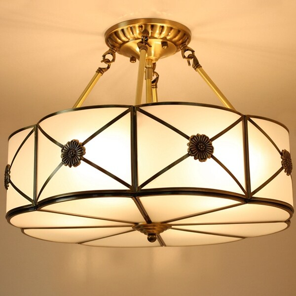 Tiffany Semi Flush Ceiling Light Indoor Hanging Lamp 18 18 12 Inches On Sale Bed Bath Beyond 36011669
