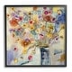 preview thumbnail 3 of 20, Painted Flowers Line Drawing Framed Giclee Texturized Art - Multi-Color 17 x 17 - Black