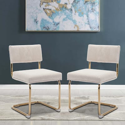 Contemporary Stylish Set of 2 Upholstered Dining Chairs with Non-Slip Foot Pads