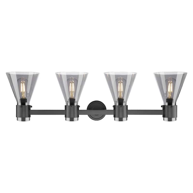 Innovations Lighting Downtown Urban - Lawton Cone - 4 Light 34" Wall-Mounted Bath Vanity Light