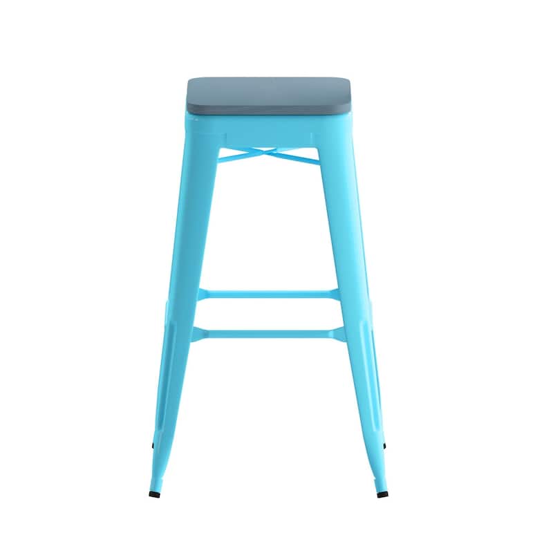 All-Weather Backless Commercial Bar Stool with Poly Resin Seat