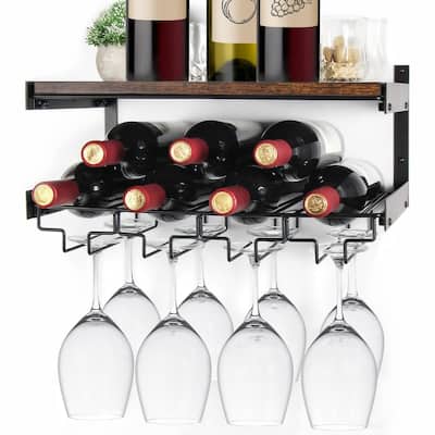 Wine Rack Wall Mounted - 16.75"D x 9.95"W x 7.5"H