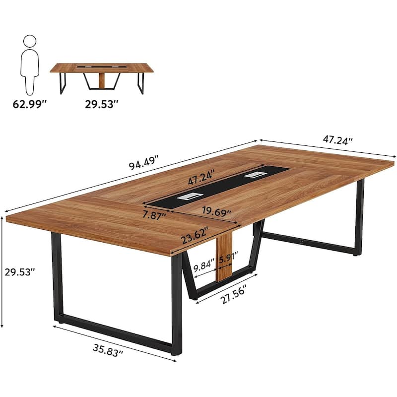 8FT Conference Table, Large Meeting Table for 10 People