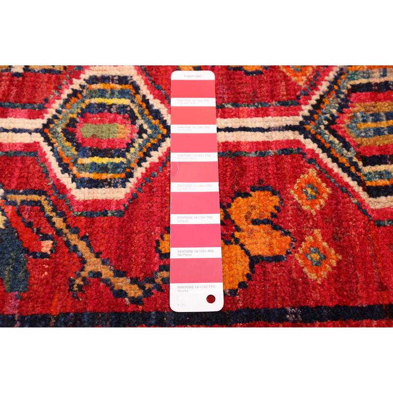ECARPETGALLERY Hand-knotted Melis Red Wool Rug - 3'7 x 9'9