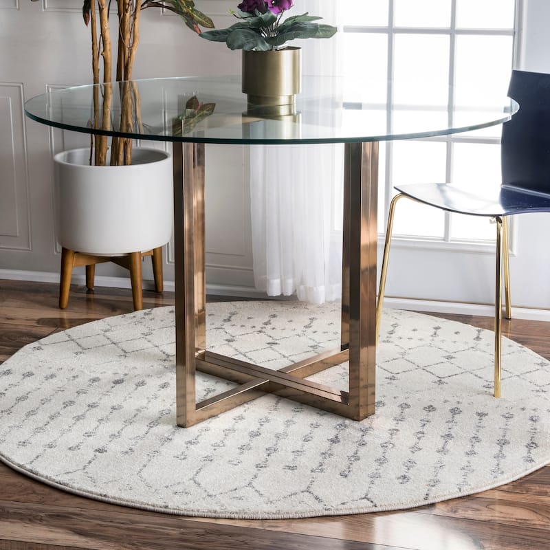 Nuloom Emmy Moroccan Trellis Area Rug - 8' Round - Grey