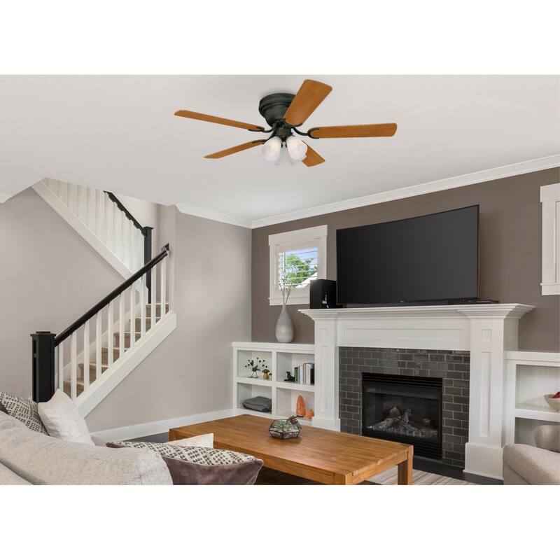 Westinghouse Lighting Contempra IV 52-Inch 5-Blade Indoor Ceiling Fan with Dimmable LED Light and Frosted Ribbed Glass