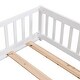 preview thumbnail 7 of 6, White Twin Size Wood Floor Bed with Door & Fence