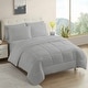 preview thumbnail 41 of 74, Sweet Home Collection All Season Bed in A Bag Solid Color Comforter & Sheet Set Ultra Soft Bedding Silver - California King