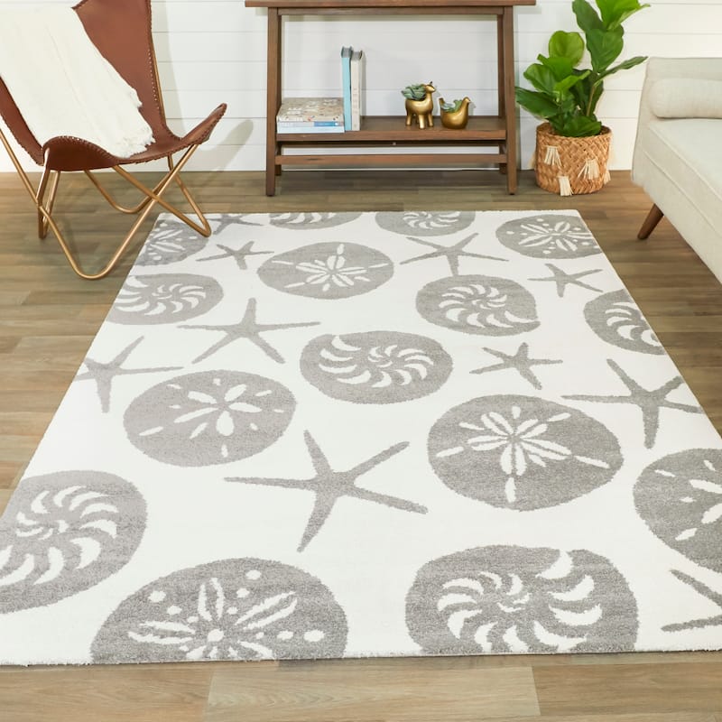 Stafford Nautilus Medallion Coastal Nautical Area Rug