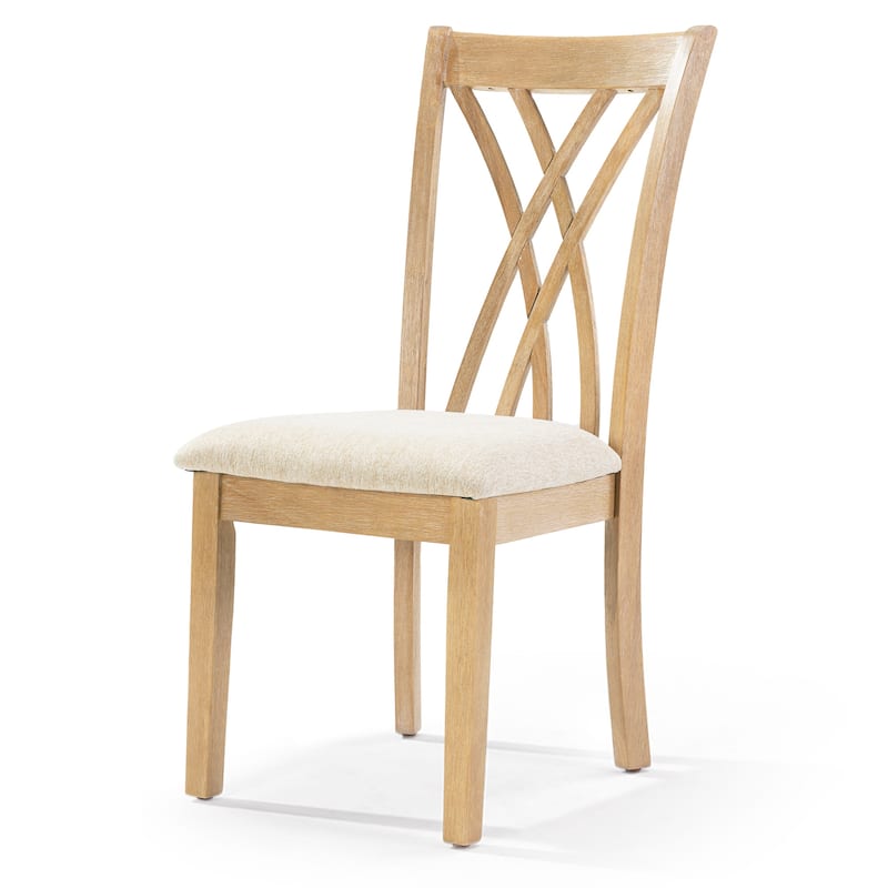 Upholstered Dining Chairs Set of 2, Open Back Wooden Kitchen Chairs, Dining Chairs with Padded Seat and Wood Legs