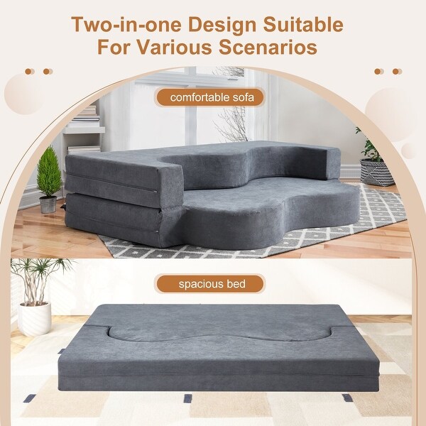 Convertible Folding Sofa Bed with High Density Foam for Living Room Guest Room and Bedroom On Sale Bed Bath Beyond 42010788