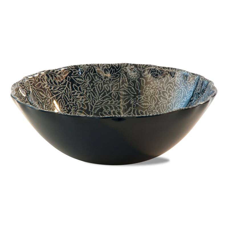 Haisley Melamine Serving Bowl Blue Multi 12oz Dishwasher Safe 4in H x 11.75in L x 11.75in W Everyday Use