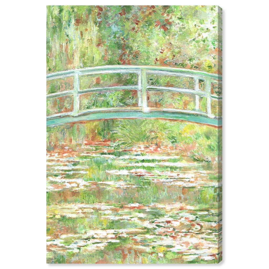 Art Remedy The Garden Gallery Wrapped Impressionism 1 Piece Canvas Wall Art /Monet And Van Gogh Inspired Art