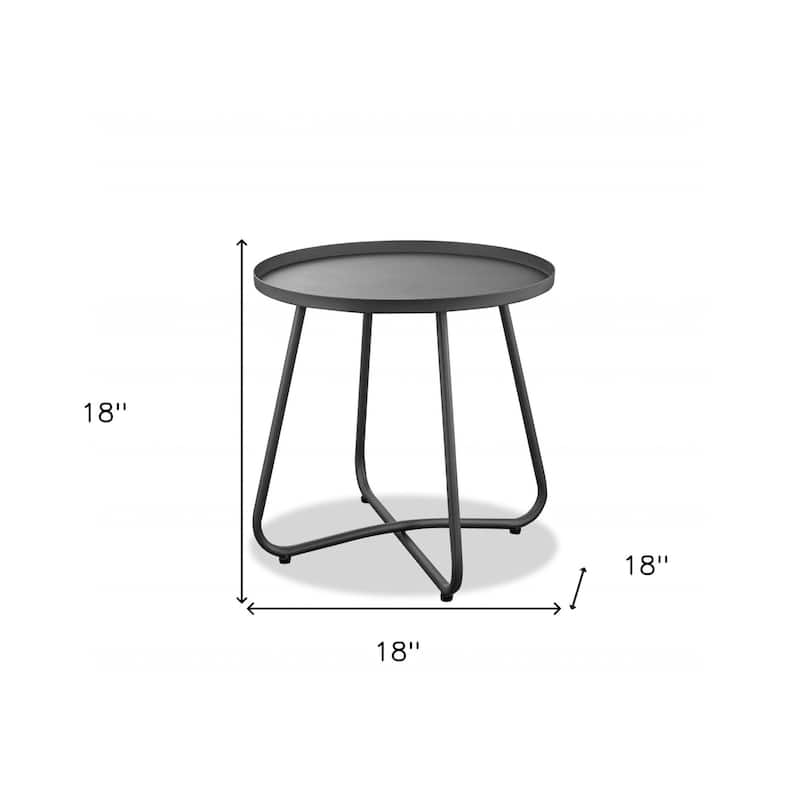 18inch Gray Rounded Aluminum Outdoor Side Table