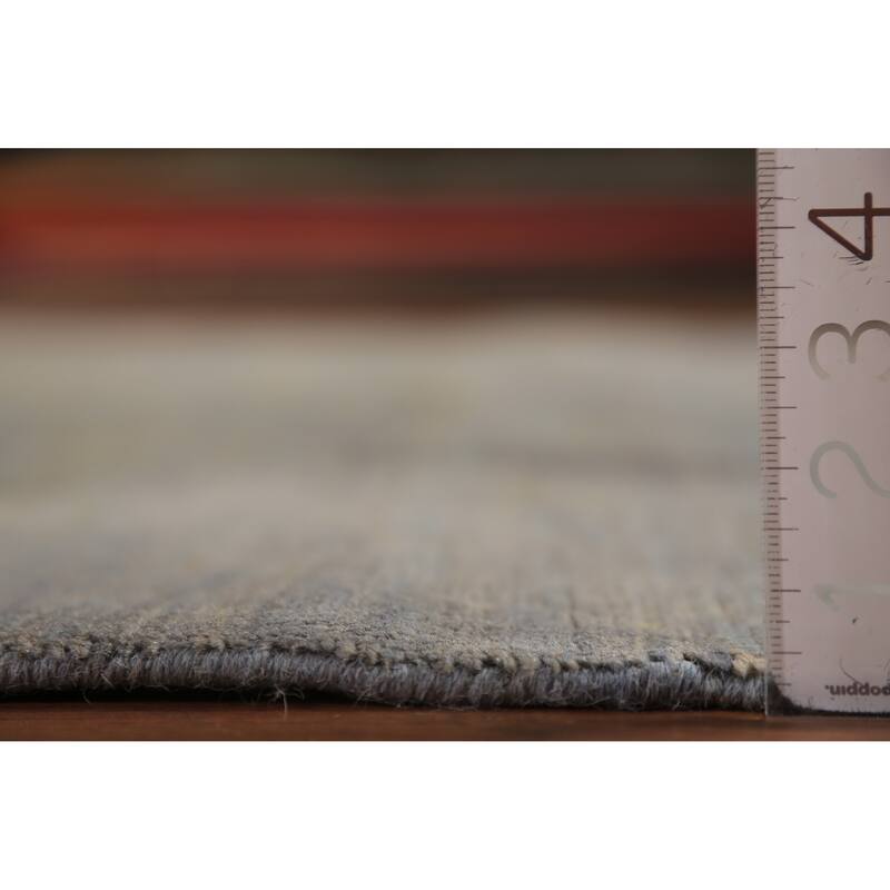 Gray & Beige Modern Gabbeh Oriental Area Rug Hand-Knotted Wool Carpet - 6'7" x 9'3"
