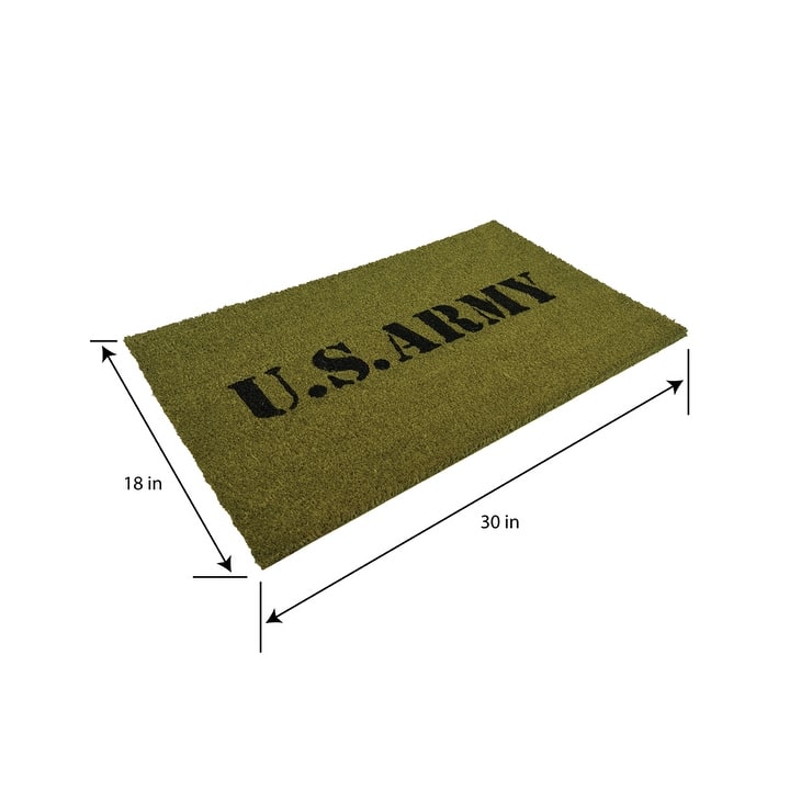US Army Themed Coir Welcome Mat - 18" x 30"