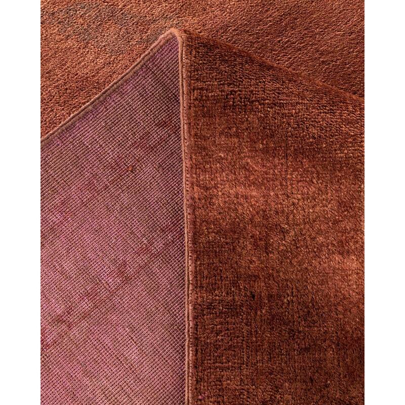 Overton Handknotted Wool Vintage Inspired Contemporary Overdyed Brown Area Rug - 18' 0" x 12' 3"