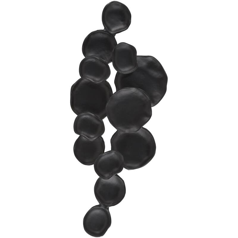 Livabliss Ersa Modern Wall Sculpture - 12"H x 30"W x 3"D - Black