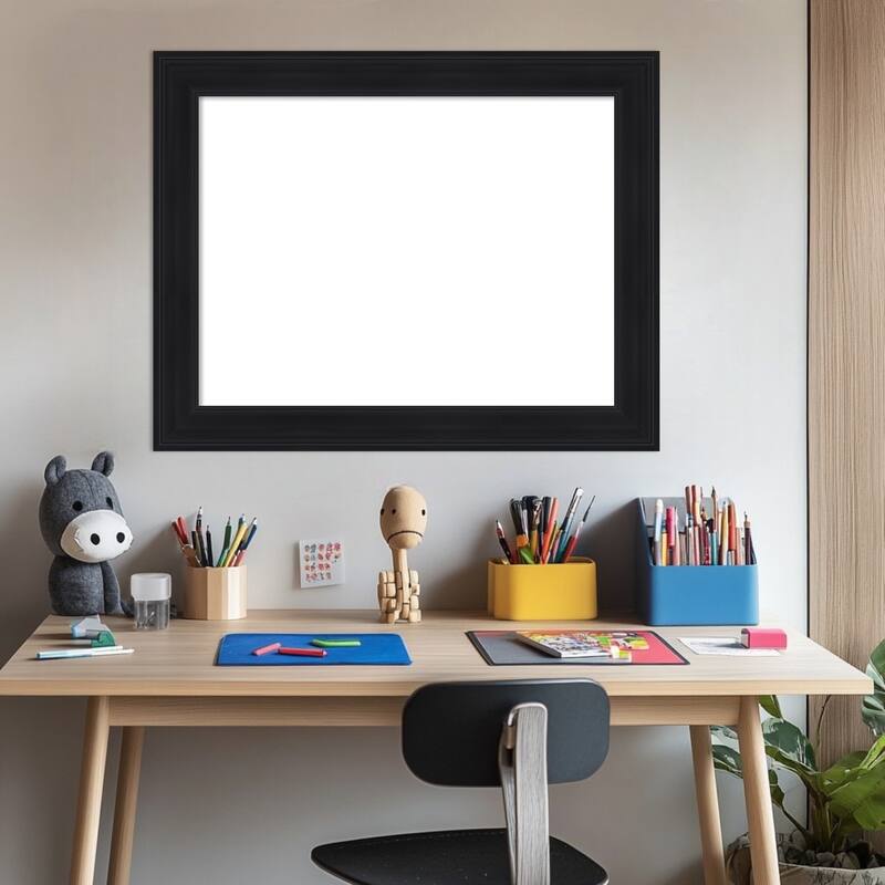 Abbey Black Framed Dry Erase Magnetic Board