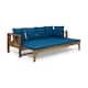 Long Beach Outdoor Extendable Acacia Wood Daybed Sofa by Christopher Knight Home - Teak Finish+Dark Teal