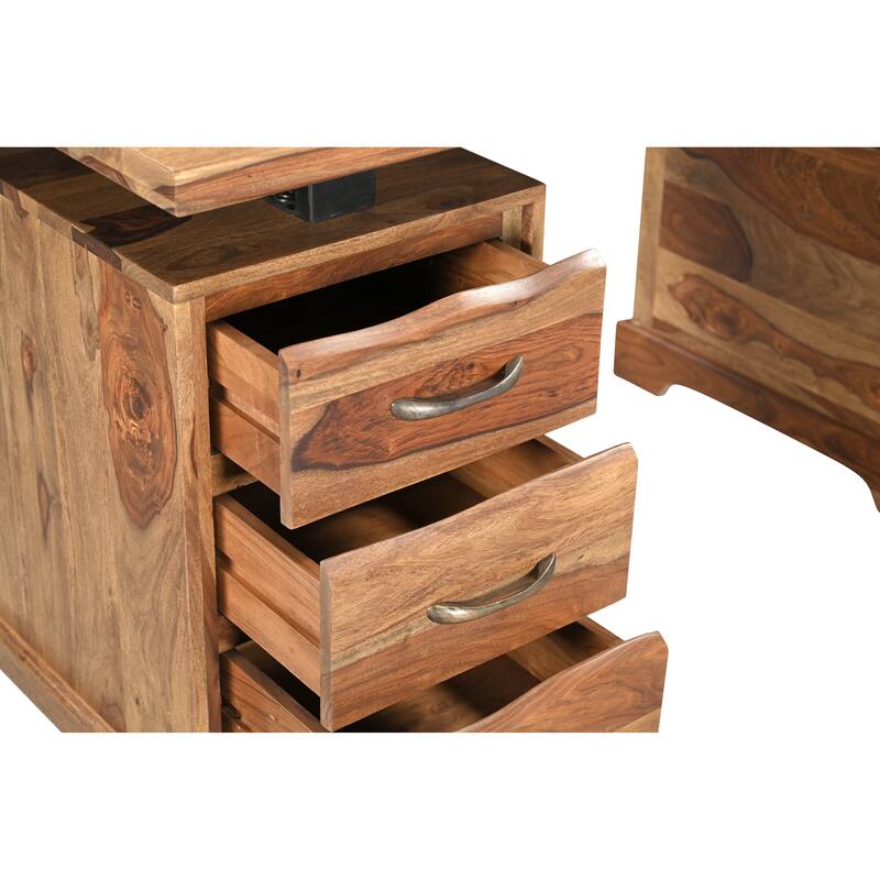 Avenue 2-piece Live Edge Solid Wood Desk Set