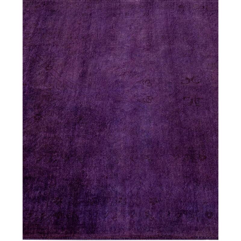 Overdyed One-of-a-Kind Hand-Knotted Area Rug - Purple - 3' 0" x 10' 10"