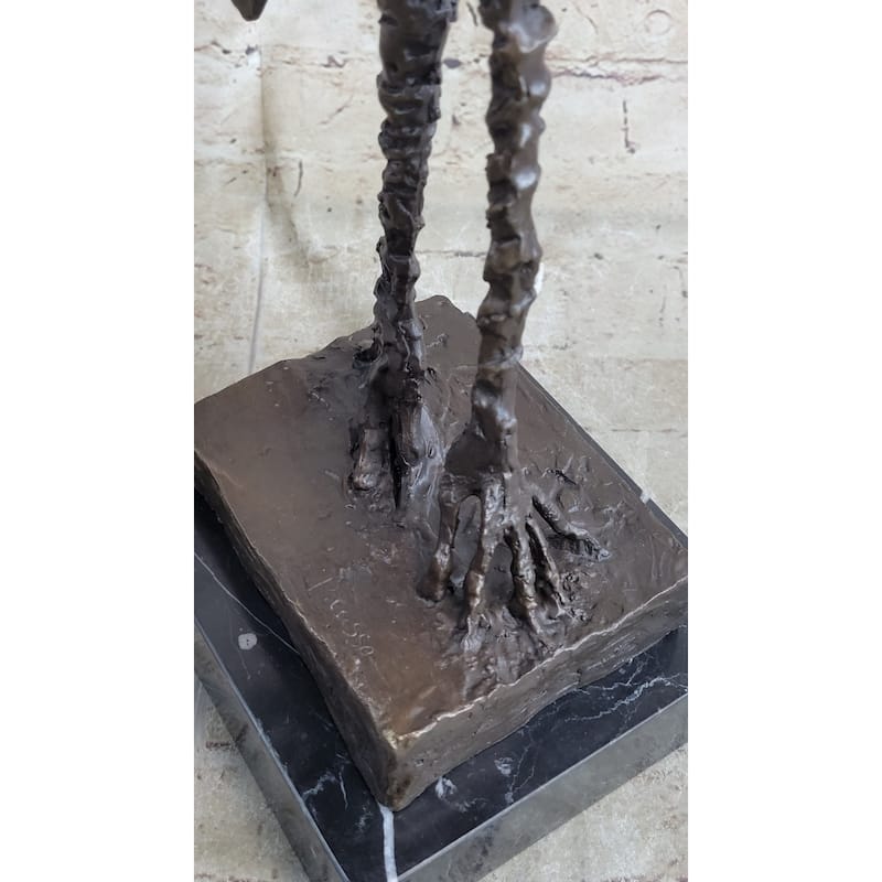 Pablo Pico Steampunk Abstract Ostrich Bird Bronze Statue Sculpture Figure On Marble Base
