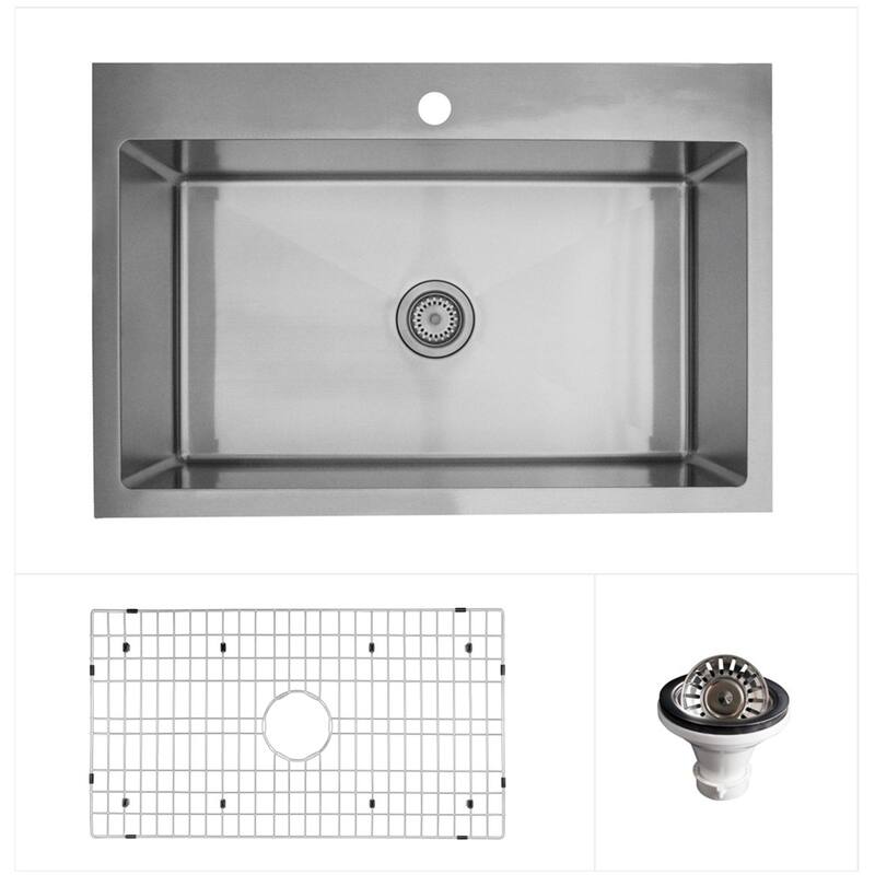 Karran USA EL-33-PK1 Elite 33" Drop In Single Basin Stainless Steel - Stainless Steel - Stainless Steel