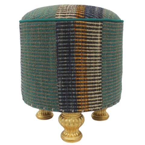 Tribal Daniels Handmade Kilim Upholstered Footstool