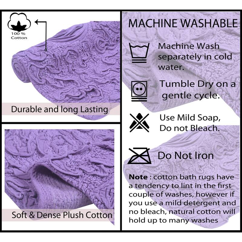 Home Weavers Bell Flower Cotton Soft, Water Absorbent Toilet Seat Lid Cover, Machine Washable 18"x18" Toilet Lid Cover