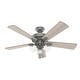 preview thumbnail 2 of 19, Hunter 52" Crestfield Ceiling Fan with 3-Light LED Light and Pull Chain - Farmhouse, Casual, Rustic