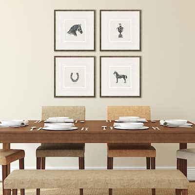 Equestrian S/4 Framed Art Exclusive Giclee Under Glass - Black