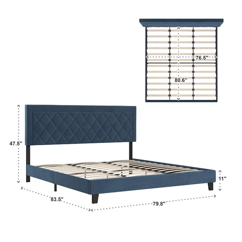 Dartington Velvet Fabric Platform Bed by iNSPIRE Q Modern