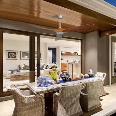 60 Inch Solid Wood Modern Ceiling Fan with Remote