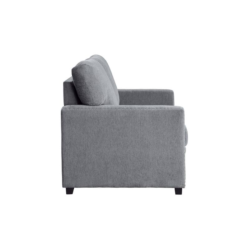 Vivie Dark-Gray Chenille Fabric Living Room Set