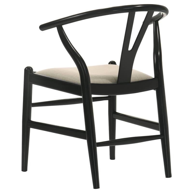 2pc Set Mid-Century Modern Rounded Backs Padded Seat Cushions