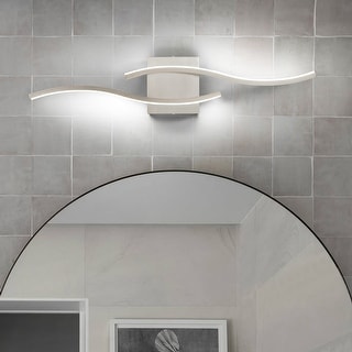 Curve Linear LED Dimmable Bathroom Vanity Light 6000K Wall Sconce