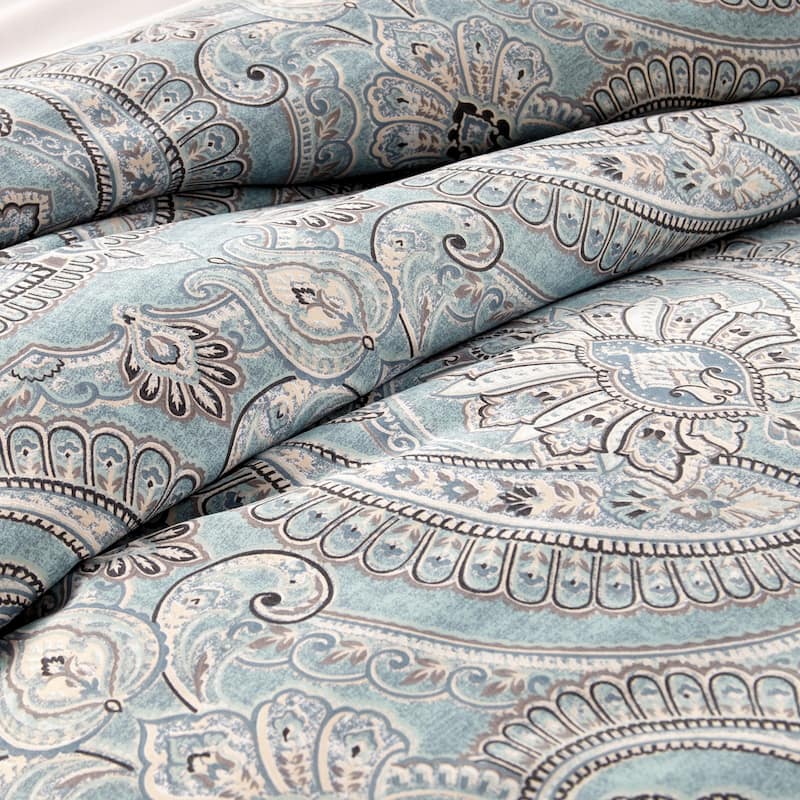 Vilano Plush All Seasons Pure Melody Paisley Down Alternative 3-piece Comforter - King - Aqua - 3 Piece